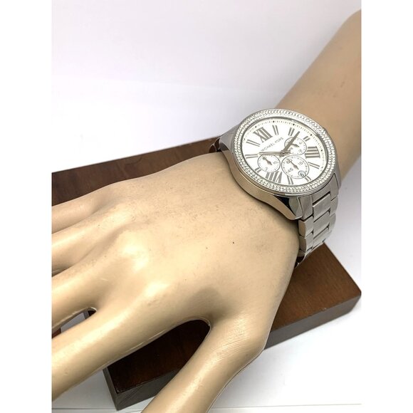 Michael Kors Women's Watch MK7429 Quartz Chronograph Silver Stainless Steel 42mm - Picture 5 of 15